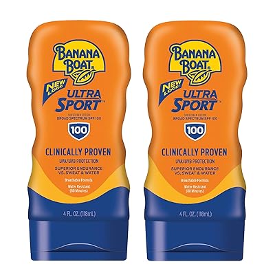 Banana Boat Ultra Sport Sunscreen Lotion, New Formula, SPF 100, 4 Ounces (Pack of 2)