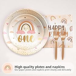 96Pcs Boho Rainbow 1st Birthday Decorations Isn't