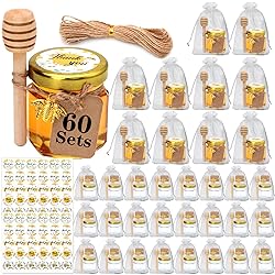 XING-RUIYANG 60 pack 1.5 oz Mini Honey Jars，baby