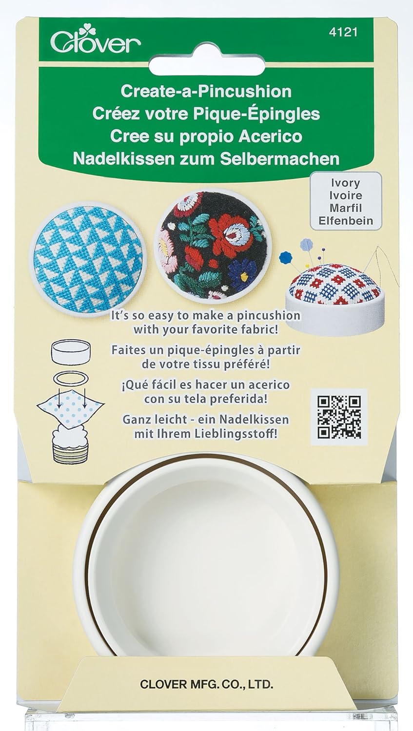 Amazon Com Clover Create A Pincushion Kit Ivory