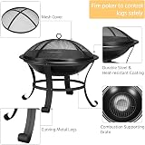 Yaheetech Outdoor Fire Pit Round 54 cm Steel Patio Heater Garden view 7