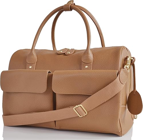tan leather changing bag