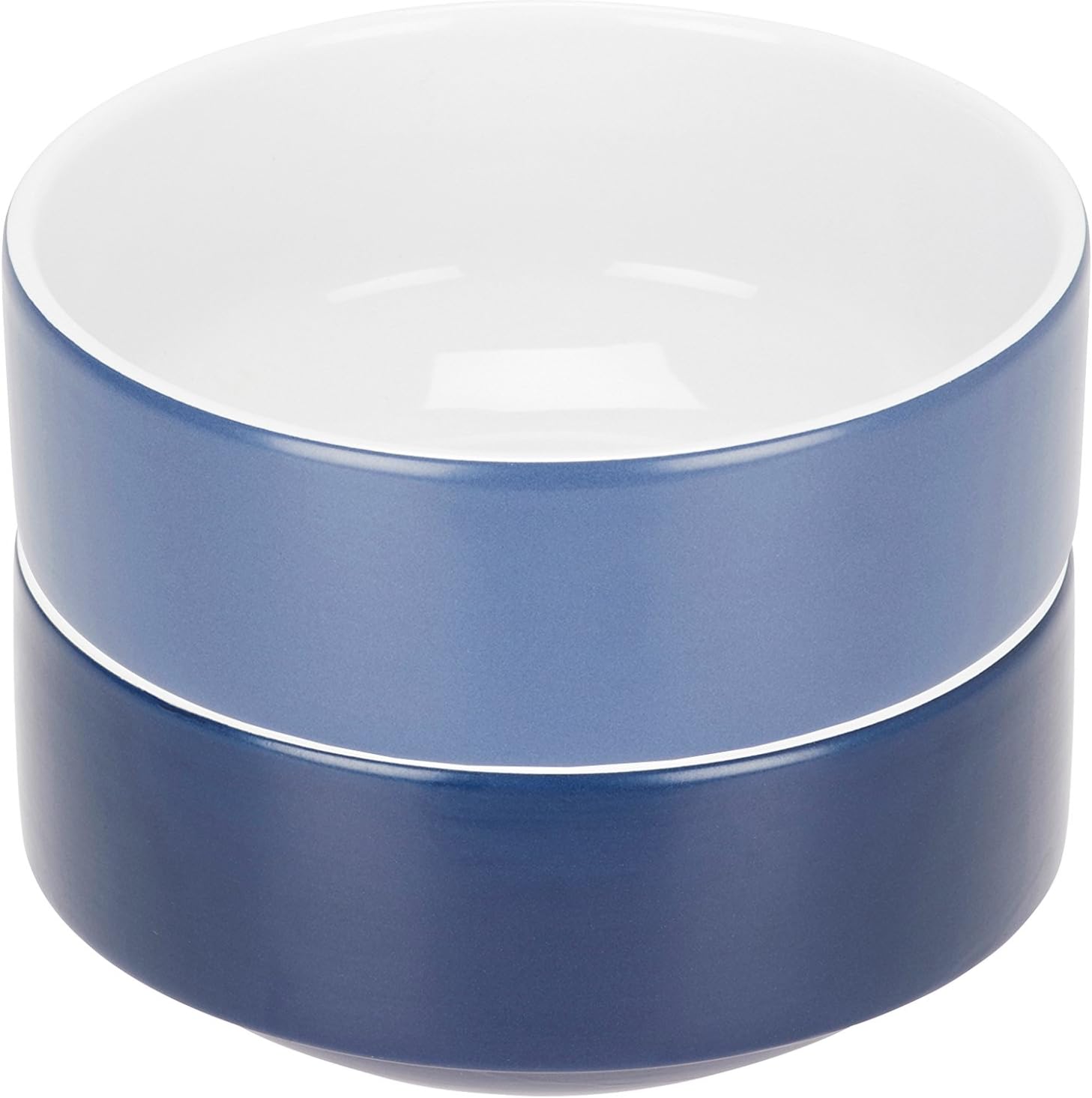 Stackable Bowls - Set of 2 - Mid and Dark Blue - Compact Living Dinnerware - 15.2 cm / 6 in