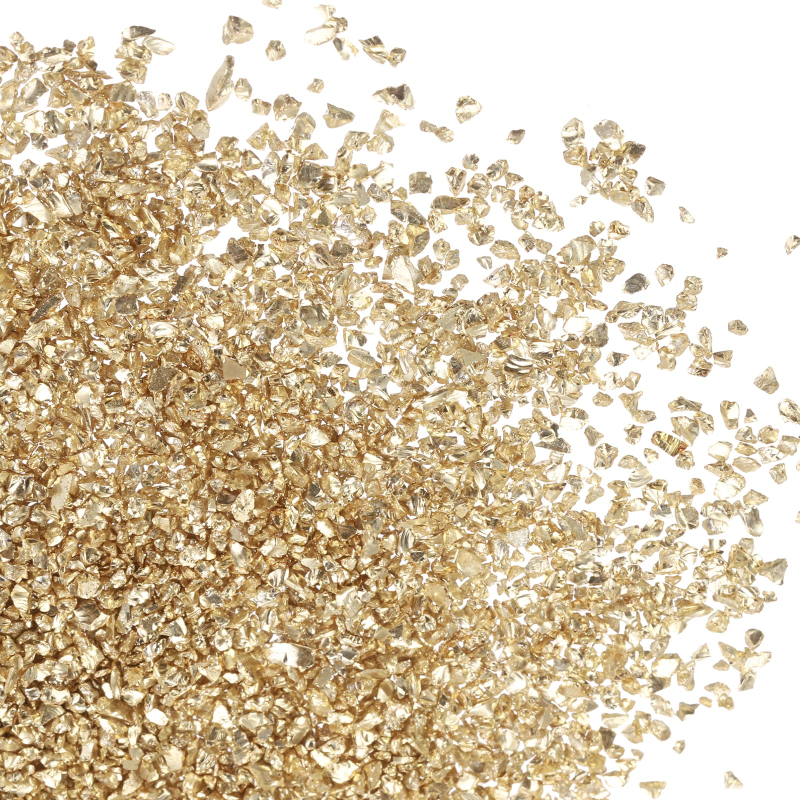 PATIKIL 200g Crushed Glass Glitters, 2-4 mm Colorful Irregular Glass Chips Chunky Glass Glitters Stones for Nail Art DIY Craft Jewelry, Yellow