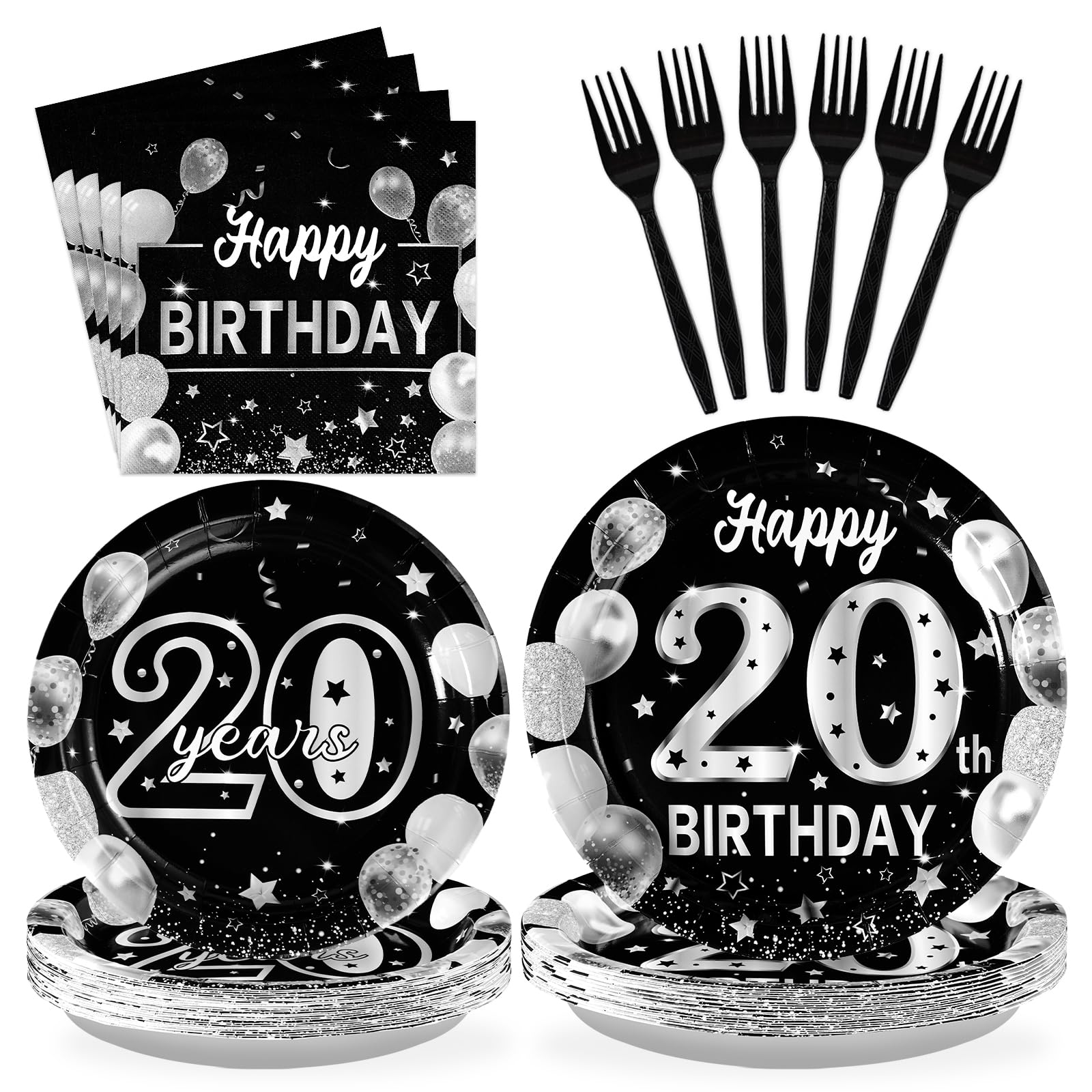 Grencian 96 Pcs 20th Birthday Decorations for Men
