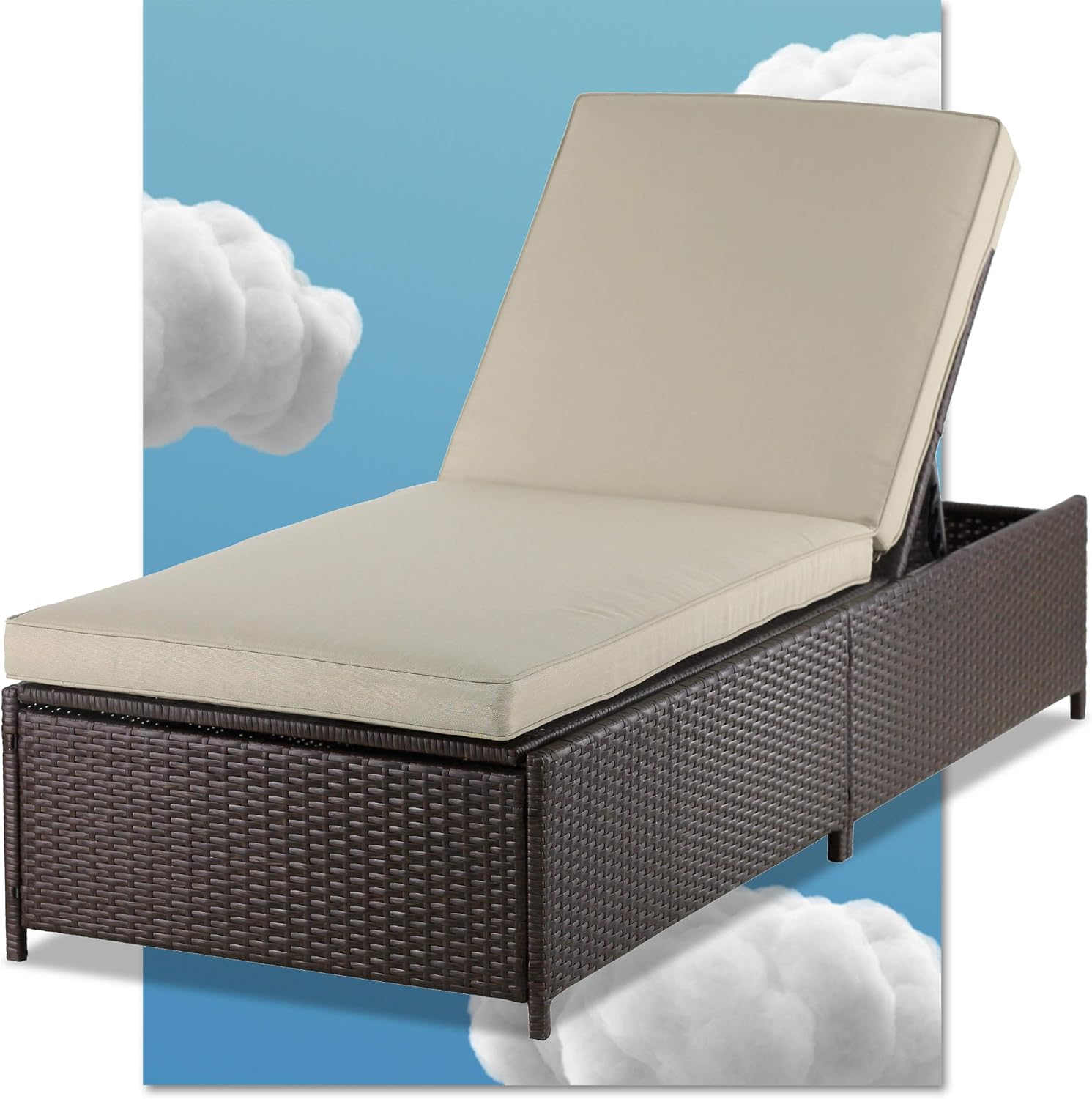 Amazon Com Serta Laguna Resin Outdoor Patio Furniture Collection Storage Chaise Lounge Brown Wicker Garden Outdoor