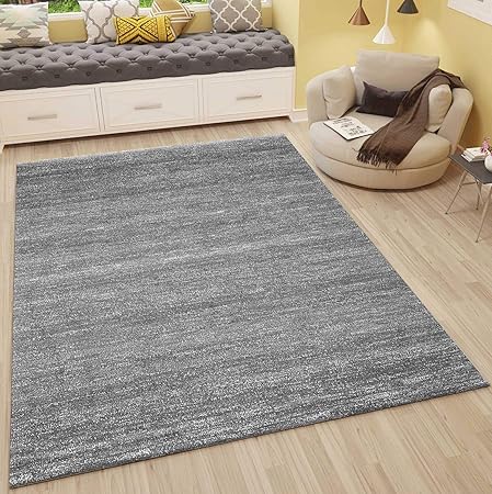 Vimoda Viva6824 Moderno Tappeto Pelo Corto Melange ökotex Certificata Farbechtheit Facile Da Pulire Grigio 80 Cm X 150 Cm