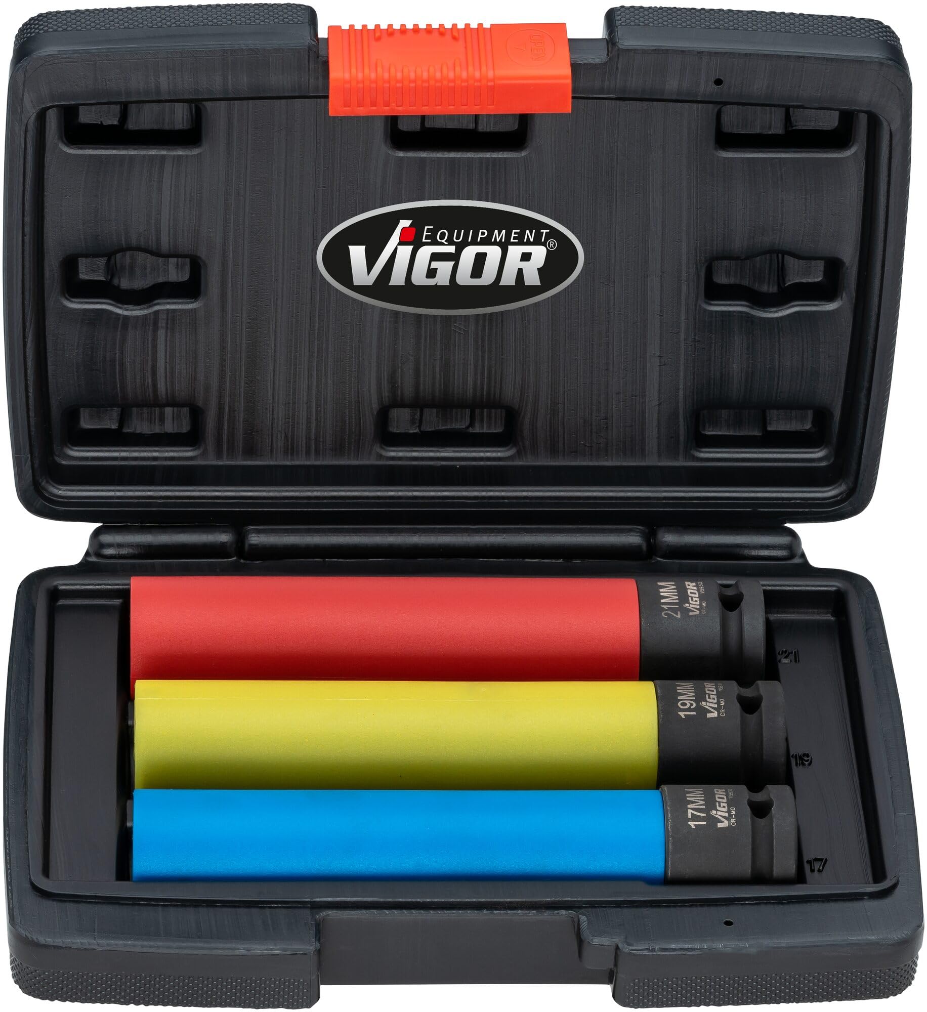 Vigor, Impact Wrench Socket SW21 Long V5932, Impact Wrench Socket for use in Machines, efficient, Drive Square do Hollow 12.5 mm, Output External Hexagonal Profile