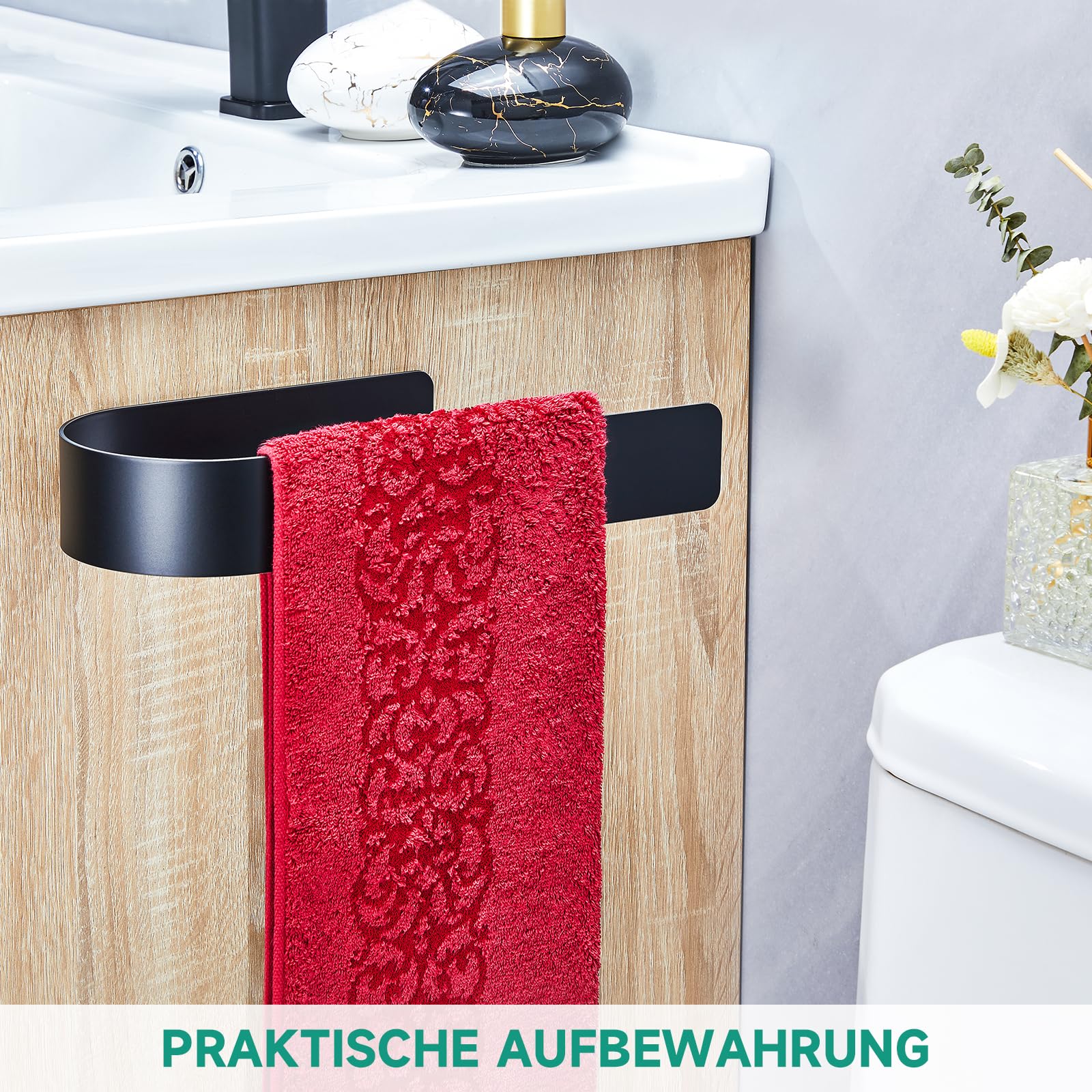 Toilettenpapier Aufbewahrung Schwarz Für 3 Rollen, Ersatzrollenhalter Toilettenpapier Ohne Bohren, Klopapier Aufbewahrung, Metall Toilettenpapierhalter, Klorollenaufbewahrung Wand 8
