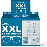 XXL Lens Wipes, 50 Count - 9.8"x6.7" Eye Glasses Cleaner Wipes | For Lenses, Watches, Display Screens, and More - Cleans and Shines - Quick Drying, No Smear with Isopropyl Alcohol