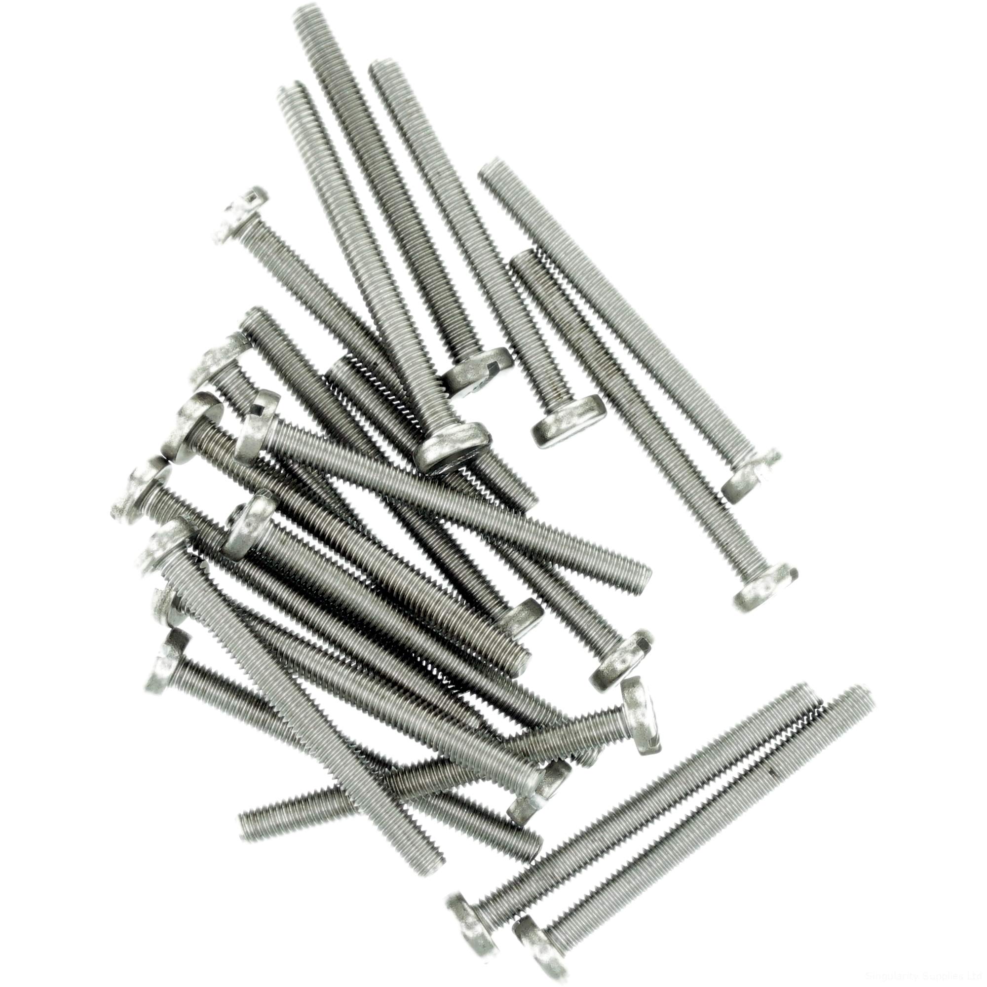 M2.5 (2.5mm x 25mm) Slot Pan Machine Screw (Bolt) - Stainless Steel (A2) (Pack of 20)