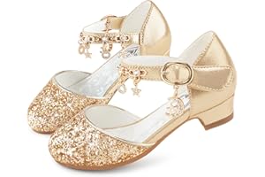 Stelle Girls High Heels Sequins Dress Sandals Princess Dress Shoes Flower Wedding Party Shoes