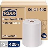 Tork Hand Towel Roll, Natural White, Universal, H86, for Mini Dispensers, 100% Recycled, 1-Ply, 12 Rolls x 425 ft, 8621400
