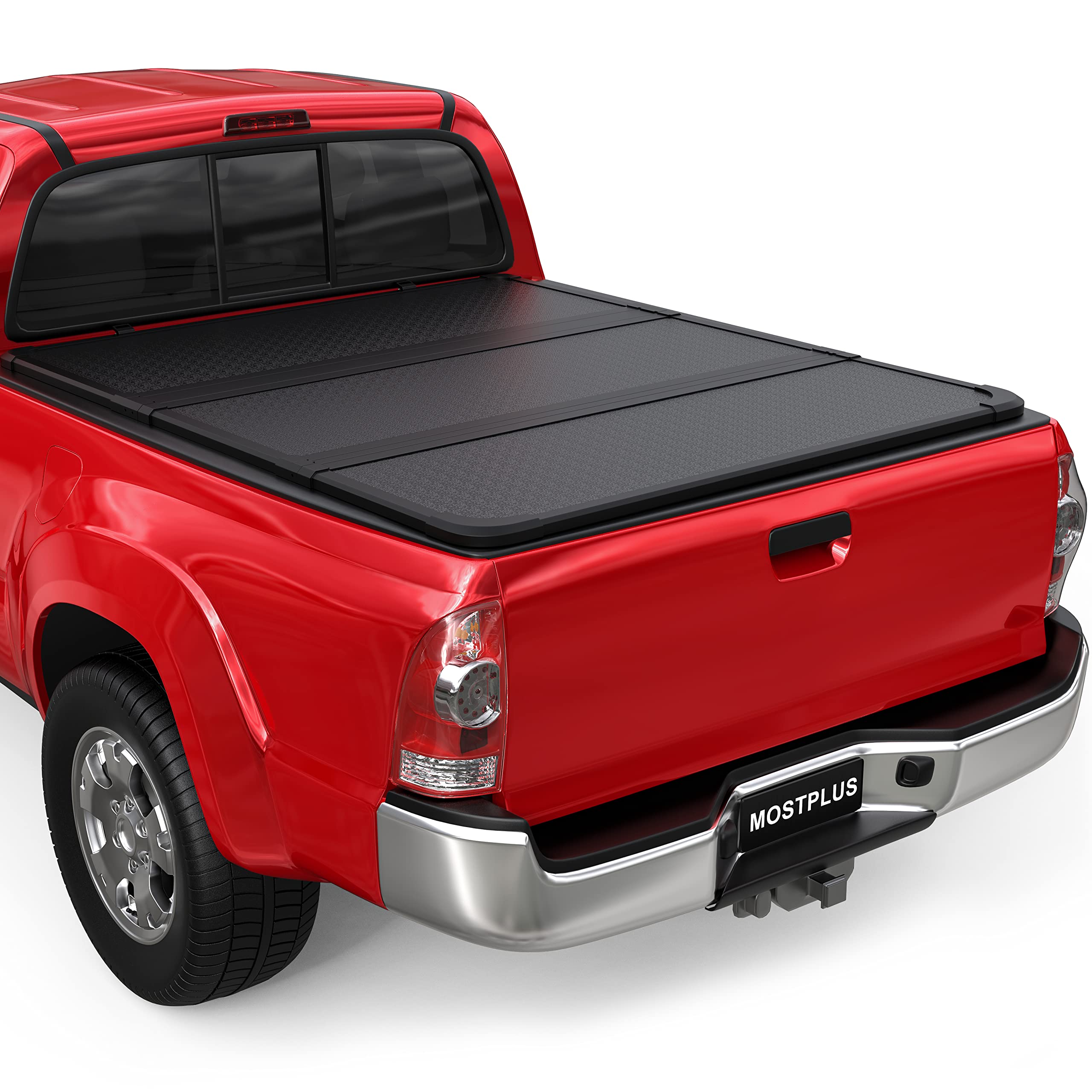 MOSTPLUS Tri-Fold Hard Truck Bed Tonneau Cover On Top Compatible for 2016 2017 2018 2019 2020 2021 2022 2023 Toyota Tacoma Styleside Solid (5 FT Feet Bed)