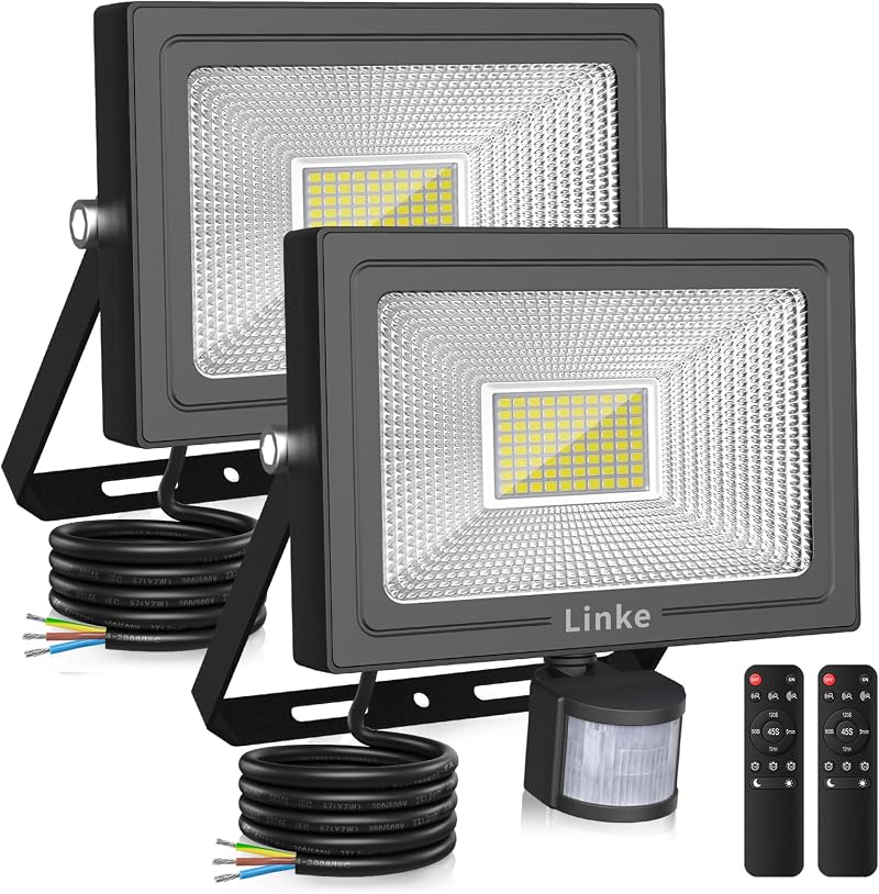 Linke Outdoor Motion Sensor Flood Light 25W 2100LM IP66 2 Pack