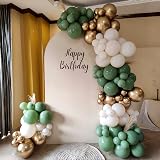 Isndare Sage Green and Gold Balloons Set 35 Pieces 12 Inch Confetti Latex view 6