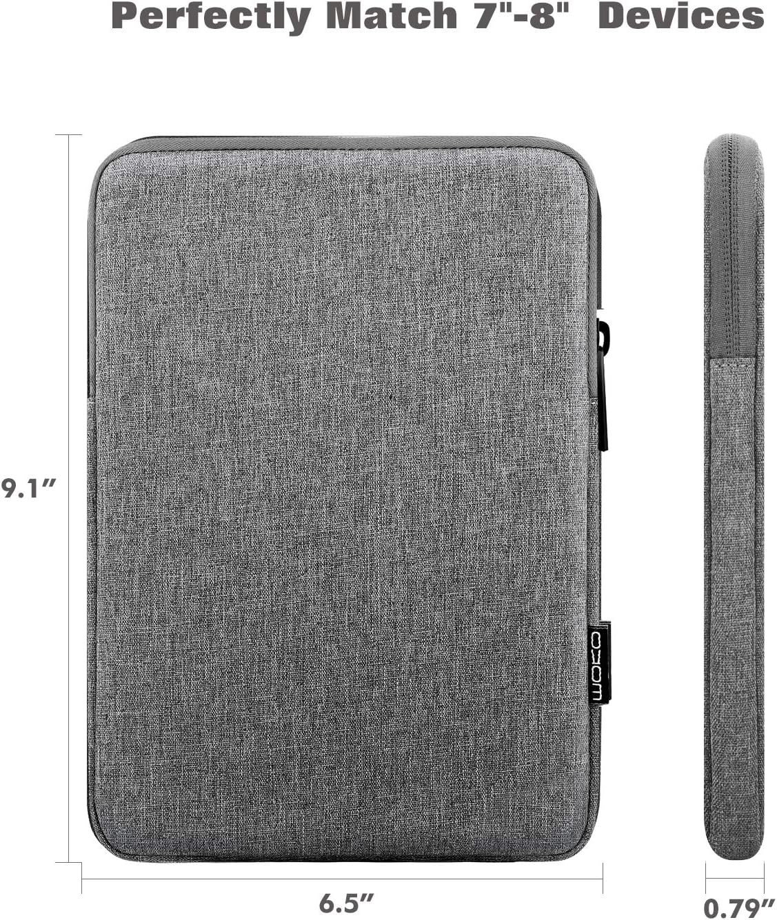 MoKo 7-8 Inch Tablet Sleeve Bag, Polyester Pouch Cover Case Fits iPad Mini (6th Gen) 8.3" 2021, iPad Mini 5/4/3/2/1 - Image 3
