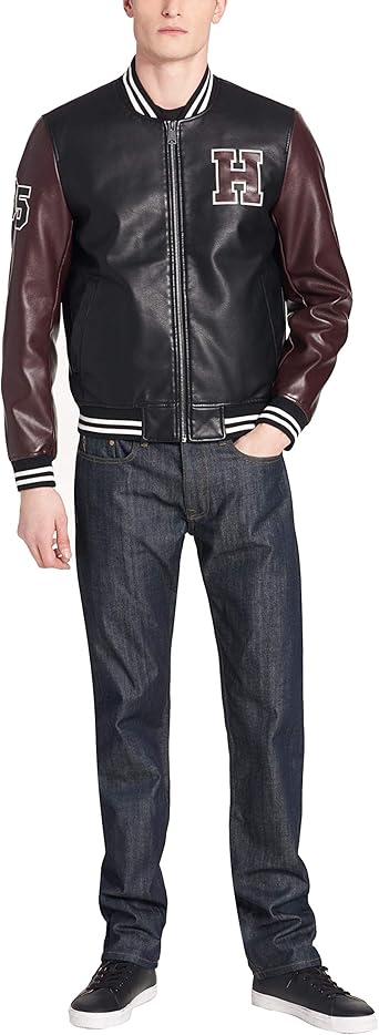 tommy hilfiger georgie varsity leather jacket
