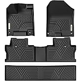 YITAMOTOR Floor Mats for Honda Ridgeline Crew Cab 2017-2026, Custom Fit All Weather Anti-Slip TPE Rubber Mat, Super Duty Honda Accessories, Ridgeline Floor Liners Set, 1st, 2nd & 2nd Row Cargo, Black