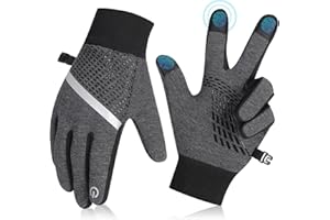 JIAN YA NA Kids Touchscreen Winter Cycling Gloves: Windproof Thermal Non-Slip Gloves Lightweight Cold Weather Mittens of Age 4-12 Years