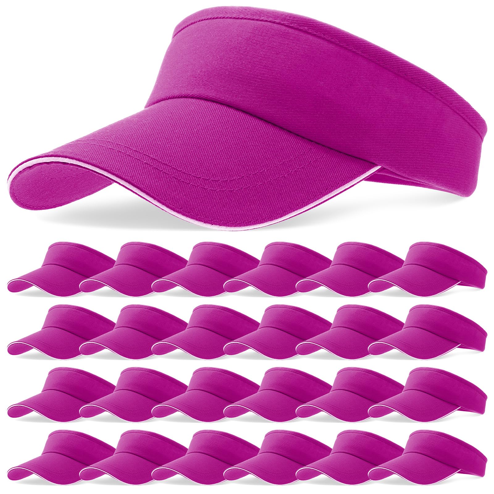 Photo 1 of 24 Pcs Visor Bulk for Women Sun Hat Visors Hats Sports UV Protection Visor Hat for Men Tennis Baseball Golf Caps Bulk(Purple)