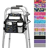 supregear Side Walker Bag, Walker Accessories Bag w/Cup Holder, Folding Walker Basket Waterproof Walker Organizer Caddy Pouch for Most Walker with Side Bar for Seniors, Elderly, Double Sided