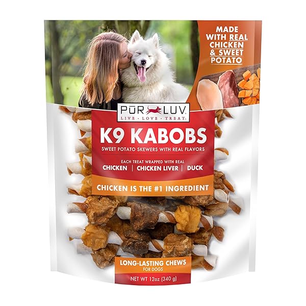 PUR LUV DOG TREATS, K9 KABOBS MADE WITH...