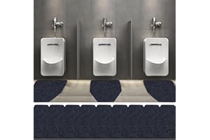 Basima Urinal Mats for Men Bathroom 12 Pack Washable Bulk Rubber Urinal Floor Mats for Toilet Commercial, Non-Slip Disposable Urinal Pads for Mens Room, 17.5" x 20.5", Dark Gray