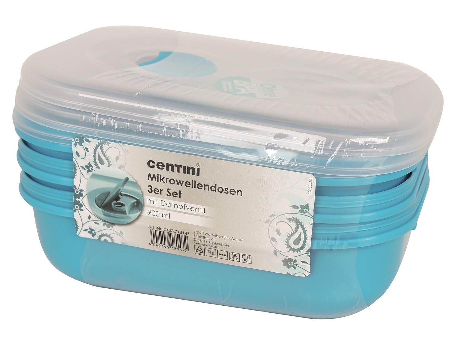 Microondas latas 0,9 L, con válvula de vapor, 6 x 19,5 x 14 cm ...