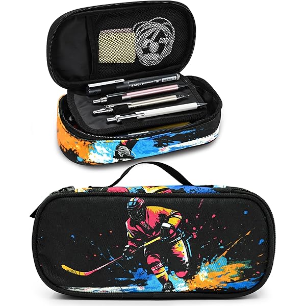 Amazon.com: YIJIUWKIS Hockey Pencil Case Sports Pencil Box for