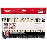 Artlicious Foam Brush Set - Pack of 50 Disposable, 1-inch Sponge Paint Brushes for Acrylic Painting, Staining, Varnishes & DI