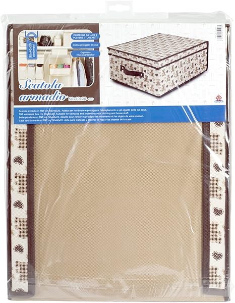 HOME Caja Armario, Tela, Multicolor/Crudo, 50 x 40 x 20 cm: Amazon.es: Hogar