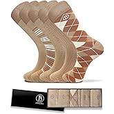 Easytwelve Men's Bamboo Rayon Dress Socks Size 8-13, 5 Pairs Mid Calf Crew Socks for Business & Casual, Gift Box