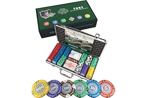 BULLETS PLAYING CARDS Bullets Poker Set – Complete Chip Set with Case, Playing Cards, Dices, and Travel Case – Professional for Texas Hold'em, Blackjack, Poker Games, and Casino Chips, 300 Clay 'Tony' Chips.