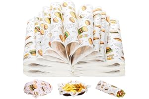 Cididu 1000 Pcs Deli Wax Paper Sheets, 12x12 Inch Grease-Proof Sandwich Wrap Paper, Disposable Food Basket Liners for Basket,