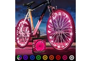 Activ Life Bike Wheel Lights (2 Tires, Pink) Top Birth Day Gifts for Women & Summer 2022 Presents for Girls. Best Unique Summ