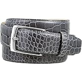 AE354 / A274 Genuine Full-Grain Cowhide Leather Dress Belt Nickel Finish Buckle 1-3/8''(35mm) Wide, 1"(25mm) Wide