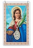 Saint Lucy 7/8-inch Pewter Medal Pendant Necklace