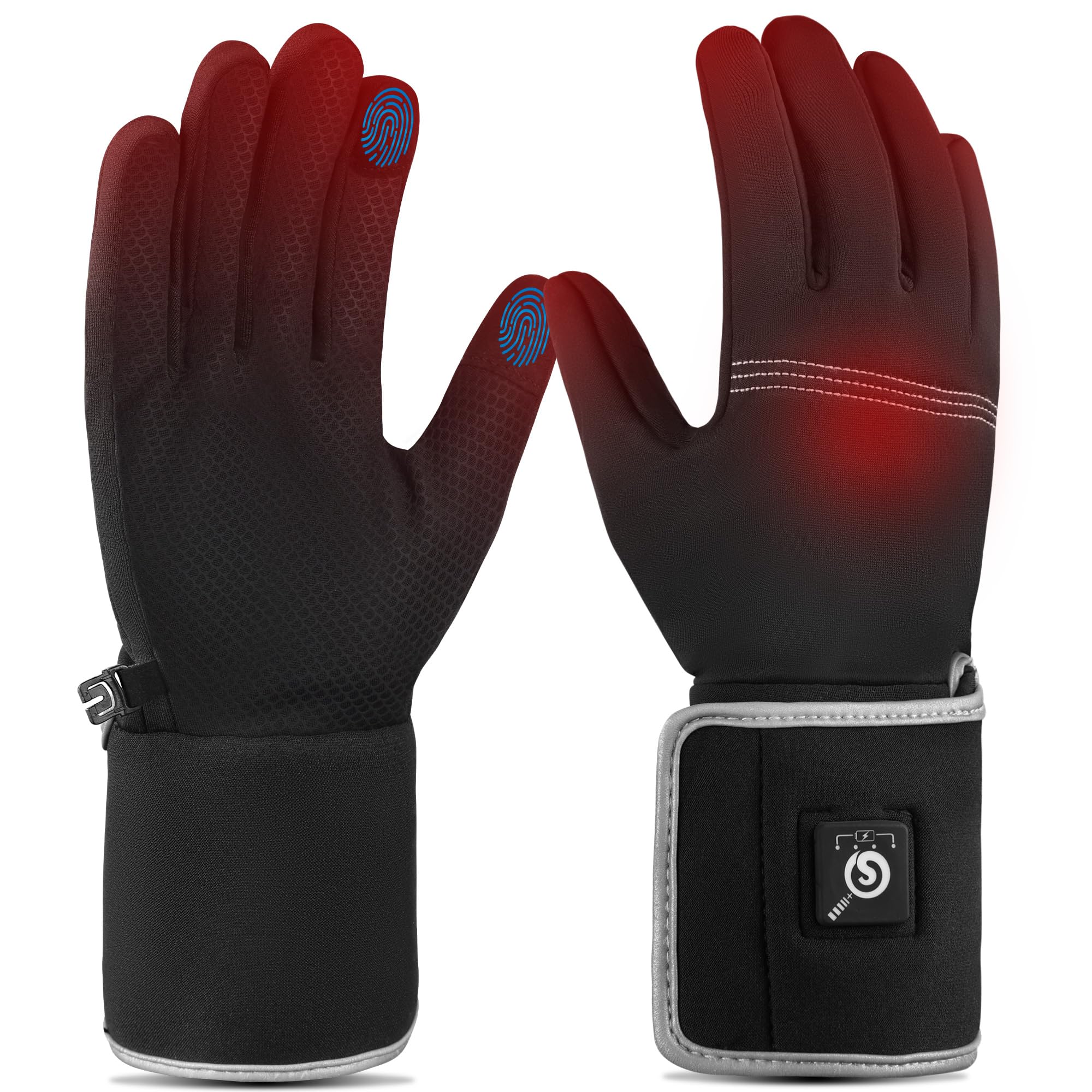 Photo 1 of SAVIOR HEAT Heated Glove Liners for Men Women, 10-Second Fast Heating 8H Warmth 7.4V 2200mAh Battery Power Thin Heated Gloves, Ultra-Thin Breathable for Winter Driving, Cycling, Typing, Walking Dog