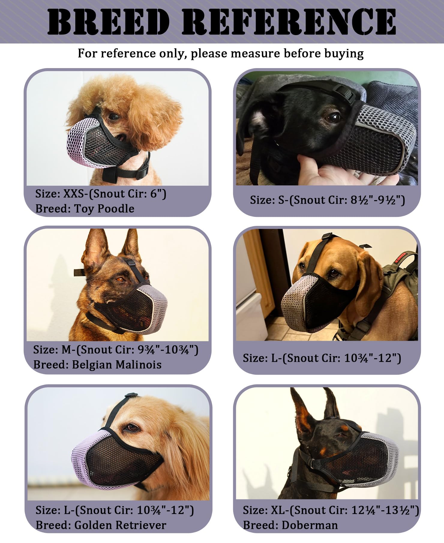 Mayerzon Dog Muzzle, Mesh Soft Muzzle for Large