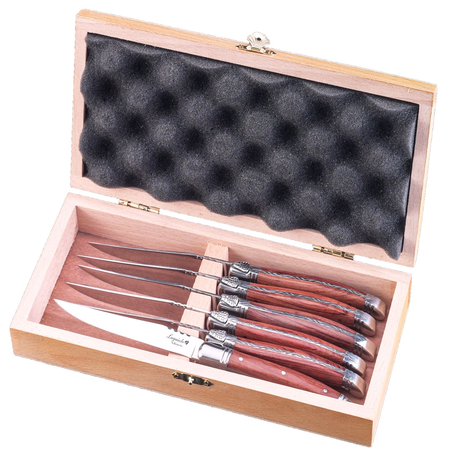 FlyingColors Laguiole Steak Knife. Stainless Steel, Rose Wood Handle