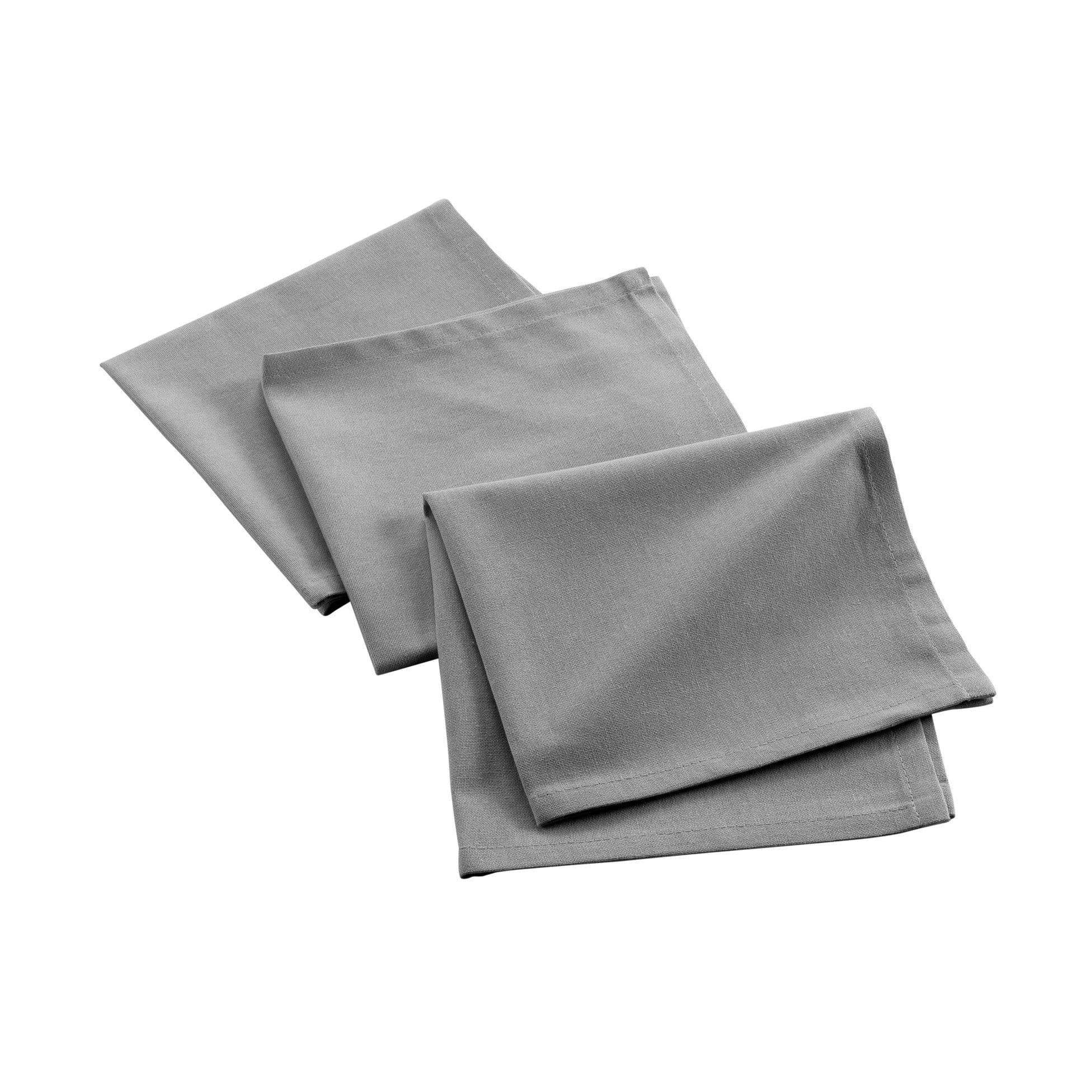Douceur d'Intérieur Mistral 3 Recycled Cotton Grey Napkins, 40 x 40 cm