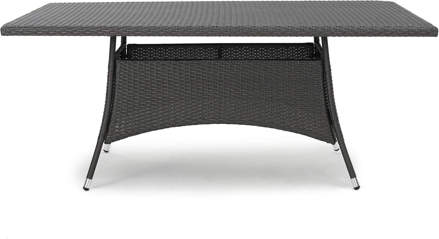 Christopher Knight Home Corsica Wicker Rectangular Dining Table, Grey : Garden & Outdoor