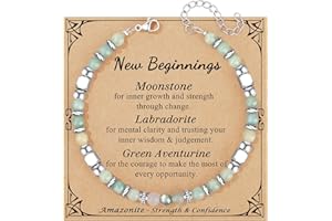 JOYCUFF 𝗚𝗶𝗳𝘁𝘀 𝗳𝗼𝗿 𝗪𝗼𝗺𝗲𝗻 𝗠𝗼𝗼𝗻𝘀𝘁𝗼𝗻𝗲 𝗔𝗺𝗮𝘇𝗼𝗻𝗶𝘁𝗲 𝗕𝗿𝗮𝗰𝗲𝗹𝗲𝘁𝘀, New Beginnings Retirement Christmas Graduation Birthday Good Luck Gifts for Women Mom Grandma Sister Coworkers Friends