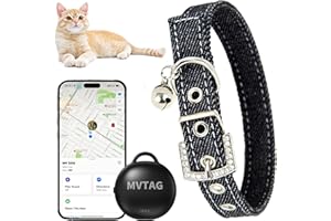 ZOIFADA Cat Collar with Tracker GPS- Unlimited Range/Tracking Device/Lost Mode for Cats Adjustable Size Smart Collar Set - Works with Apple Find My (iOS only)