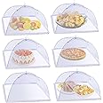 (6 Pack) ESFUN Food Net Covers for Outside, 17"x 17" Large Outdoor Food Cover Mesh Screen Tents Umbrella Fly Food Covers for Picnics, Parties, BBQ, Camping, Reusable and Collapsible