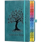 ZXHQ Address Book with Colorful Alphabetical Tabs (8.4" x 5.8") - Address Books for Seniors Hardcover Telephone and Contact O