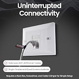rhinocables CAT6 Faceplate 1/2/4 Port RJ45 Wall Socket Dual Quad view 2