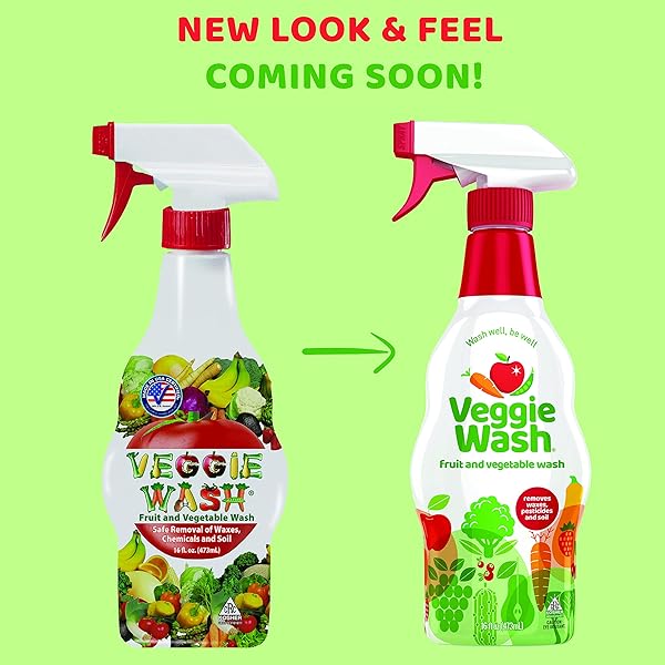 VEGGIE WASH FRUIT & VEGETABLE WASH, PRODUCE WASH AND CLEANER, 16-FLUID OUNCE, CASE OF 12, PACKAGING MAY VARY