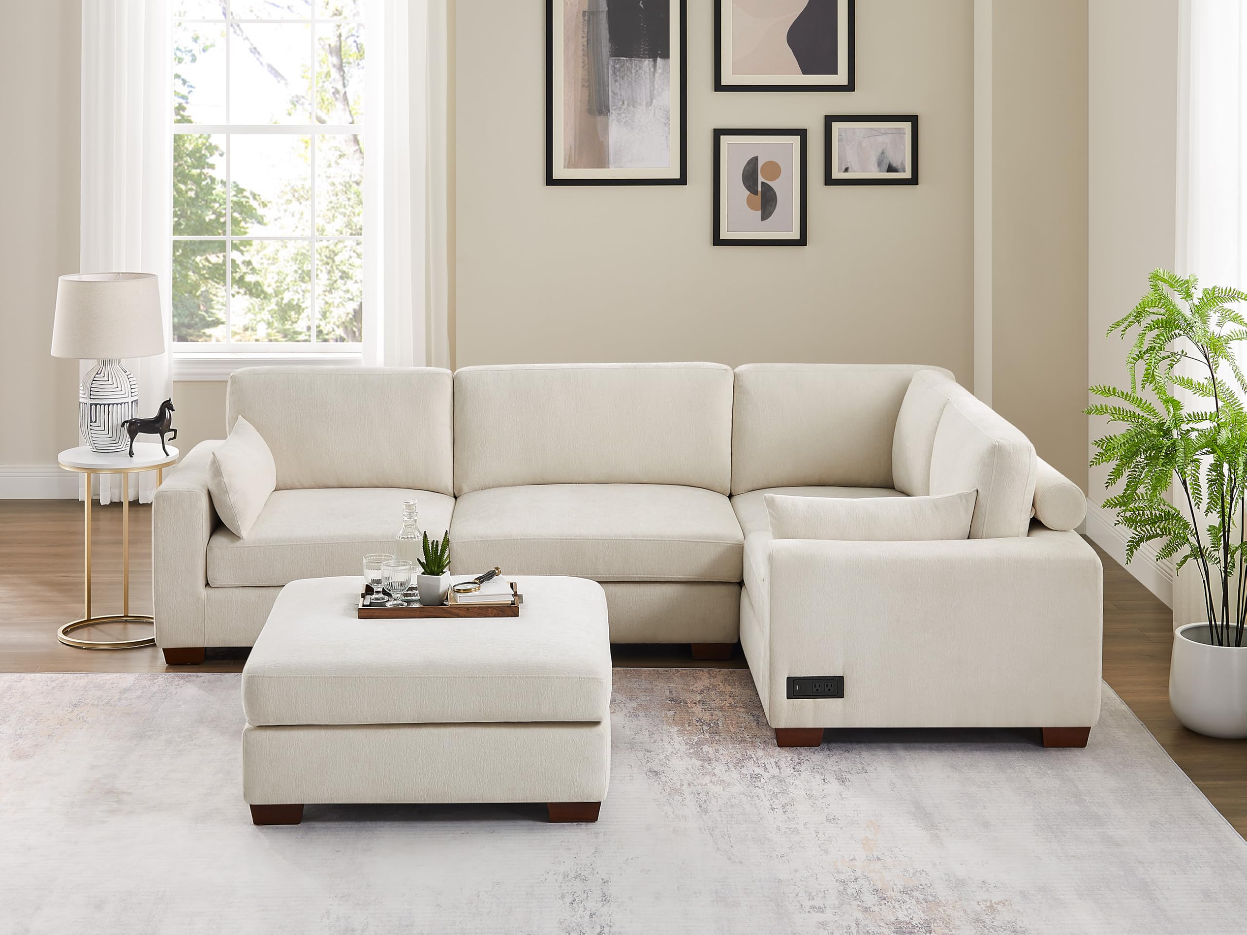 Photo 1 of ***SET OF 4 BOXES** VANOMi Large Modular Sectional Sofa, Oversized Couch with Charging Station, Cloud Couch Deep Seat Sofa with Thick Cushion, Convertible Sectional Couches for Living Room Office Apartment